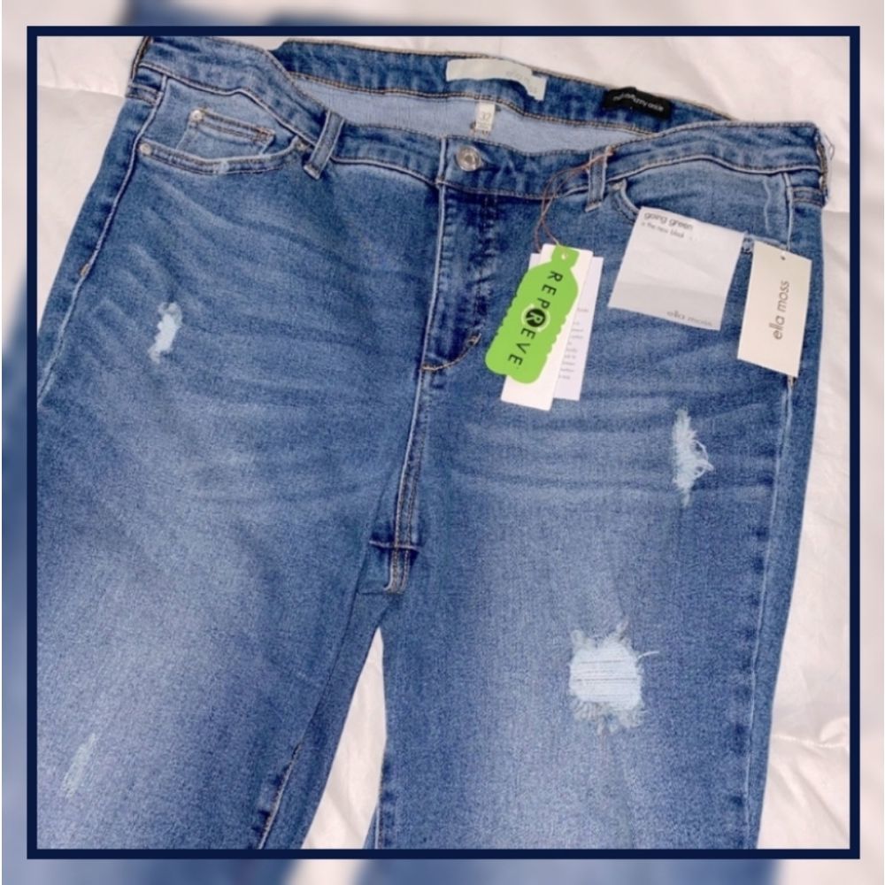 Ella Moss Mid Rise Cropped Skinny Ankle Blue Jeans